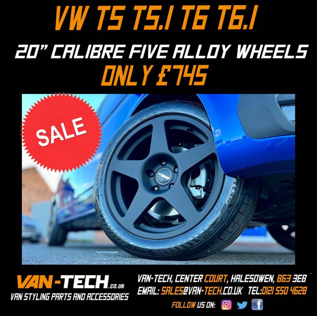 Van-Tech Winter SALE Calibre Five Alloy Wheels 20″ Matte Black