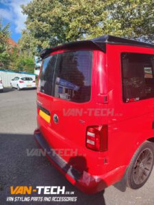 VW Transporter T6 Black Sportline Style Side Bars and Rear Barn Door Spoiler