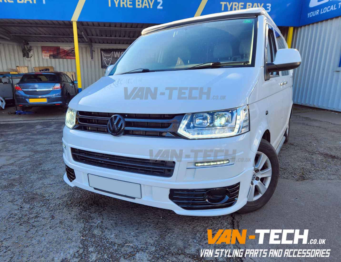 VW Transporter T5.1 Parts Daytime Running Lights, Sportline Bumper and Front Grille