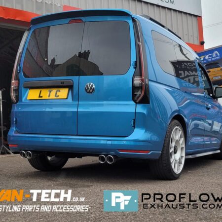 VW Caddy MK5 Custom Exhaust for Dual Back Box Delete with Twin Tailpipes TX023 Built from Stainless Steel