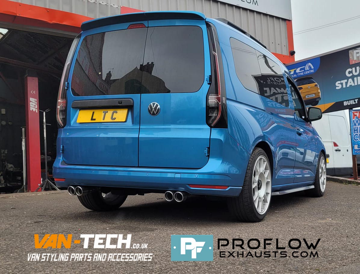 VW Caddy MK5 Custom Exhaust for Dual Back Box Delete with Twin Tailpipes TX023 Built from Stainless Steel