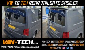 VW Transporter T6 T6.1 Rear Tailgate Spoiler painted and fitted by Van-Tech