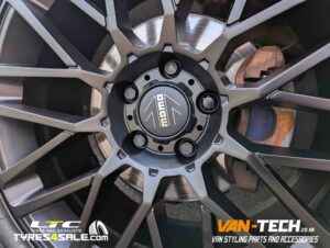 VW T6.1 Alloy Wheels Momo Revenge 20″ Matte Black and a set of 275/40R20 Ilink Izeal 106W XL Premium Economy tyres