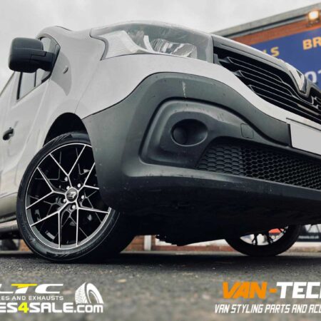 Renault Trafic Alloy Wheels 19" Romac Vortex Black and Polished with a set of Powertrac 255/40 19 100Y Tyres