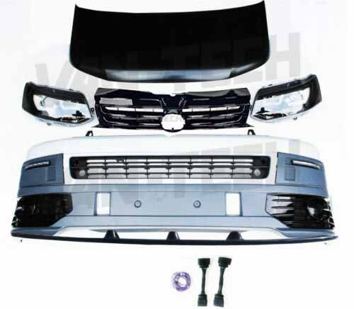 VW Transporter T5 to T5.1 Front End Conversion Styling Pack includes DRL's and Lower Splitter