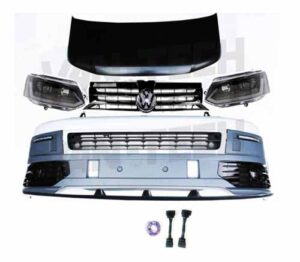 VW Transporter T5 to T5.1 Front End Conversion kit with Headlights with Dynamic Indicators DRL's and Lower Splitter