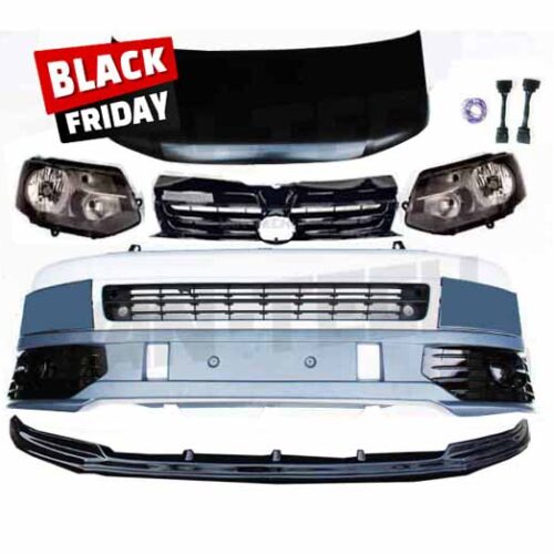 BLACK FRIDAY SALE VW T5 to T5.1 Front End Conversion Basic kit with Headlights and Lower Splitter