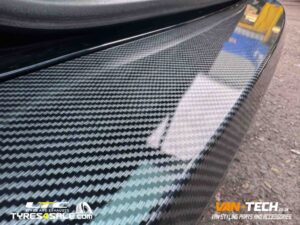 VW Transporter T6 Momo Revenge Alloy Wheels, H&R 40mm Lowering Springs and Rear Bumper Protector