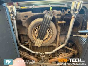 VW Transporter T5.1 Custom Exhaust Middle and Dual Exit Rear with Twin Tailpipes