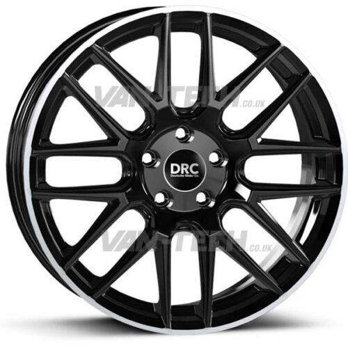 VW Caddy DRC Dynamo Alloy Wheels Gloss Black w/ Polished Lip 18″