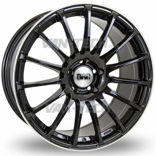 VW Caddy DRC Rapide Alloy Wheels Gloss Black w/ Polished Lip 18″