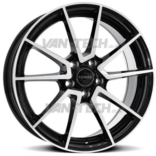 VW Caddy Romac Air Alloy Wheels Gloss Black Polished Lip 19″