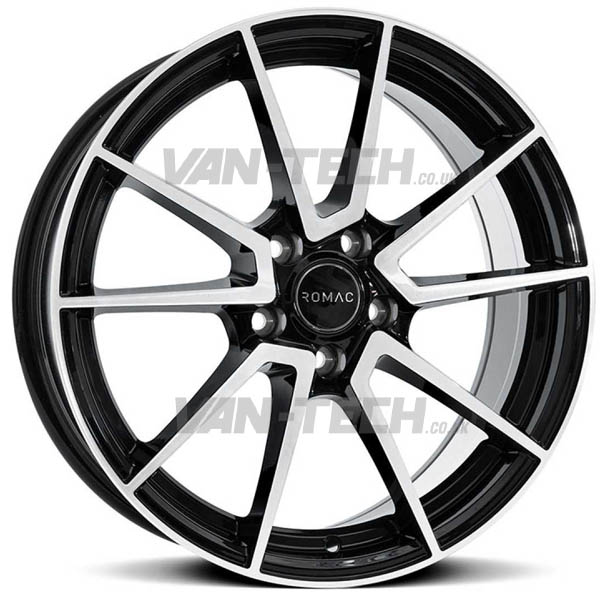 VW Caddy Romac Air Alloy Wheels Gloss Black Polished Lip 19″ VW Caddy Romac Air Alloy Wheels Gloss Black Polished Lip 19″