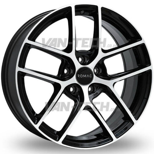 VW Caddy Romac Diablo Alloy Wheels Gloss Black and Polished 19″