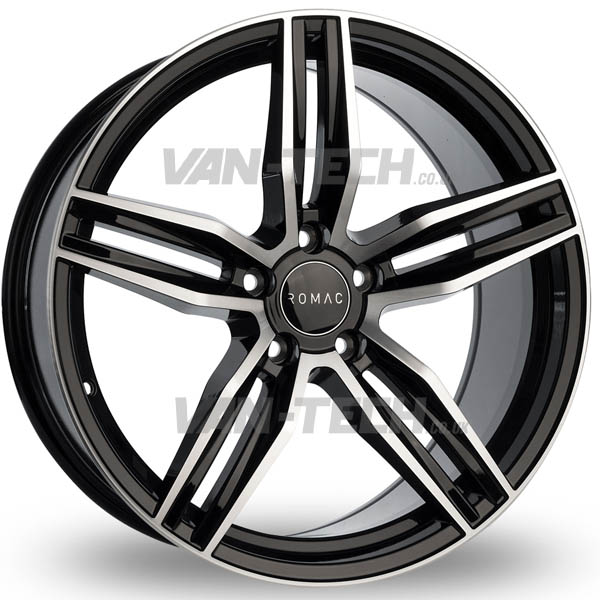 VW Caddy Romac Venom Alloy Wheels Black and Polish 19″ VW Caddy Romac Venom Alloy Wheels Black and Polish 19″