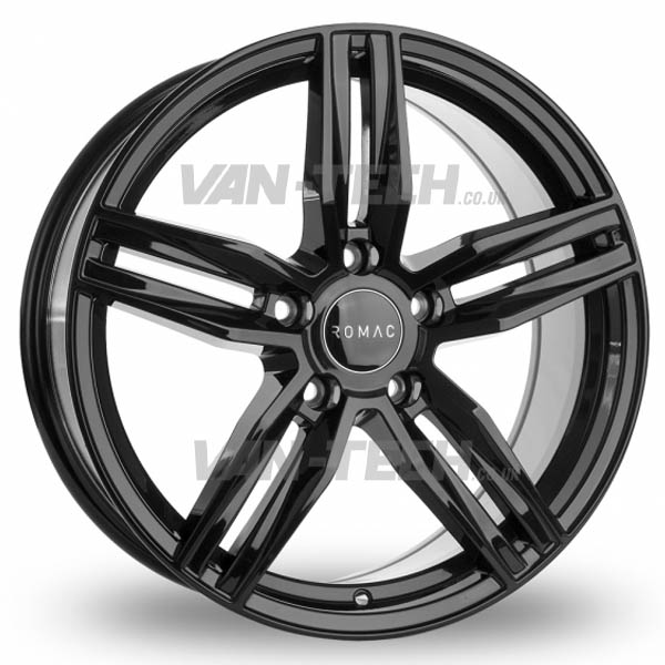 VW Caddy Romac Venom Alloy Wheels Gloss Black VW Caddy Romac Venom Alloy Wheels Gloss Black