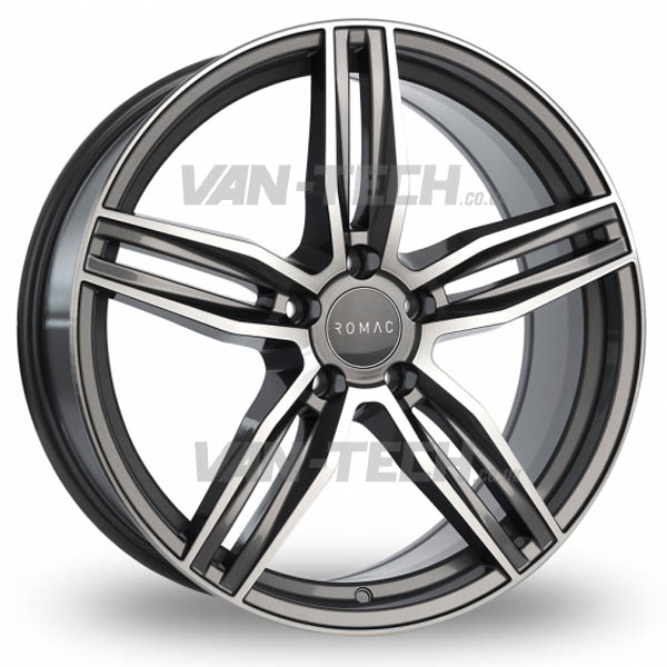 VW Caddy Romac Venom Alloy Wheels Gloss Grey and Polish VW Caddy Romac Venom Alloy Wheels Gloss Grey and Polish